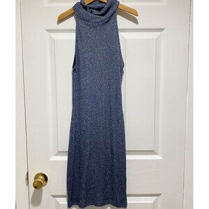 Top Shop Heather Blue Sleeveless Turtleneck Knit Dress Women's Size 4